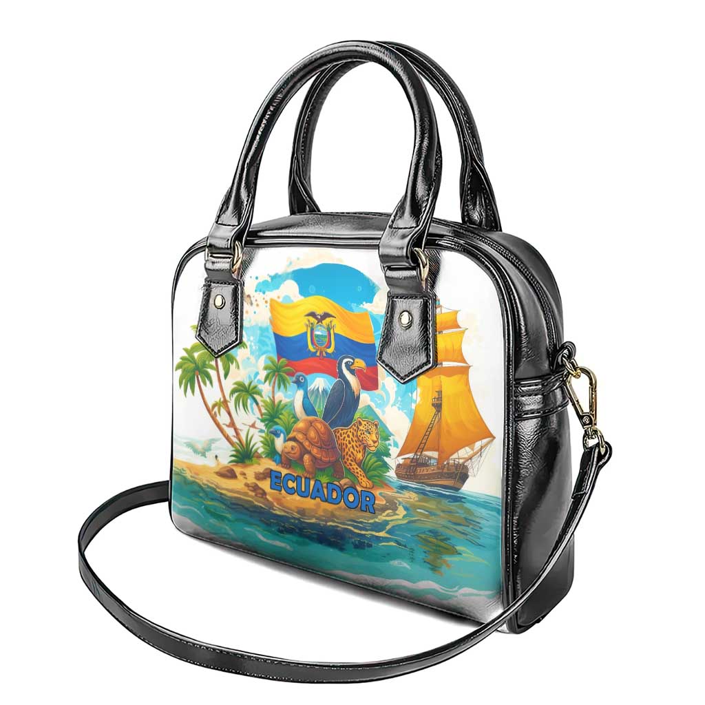 Ecuador Shoulder Handbag with Wildlife and Flag Landscape Design TS04