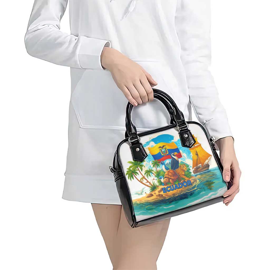 Ecuador Shoulder Handbag with Wildlife and Flag Landscape Design TS04
