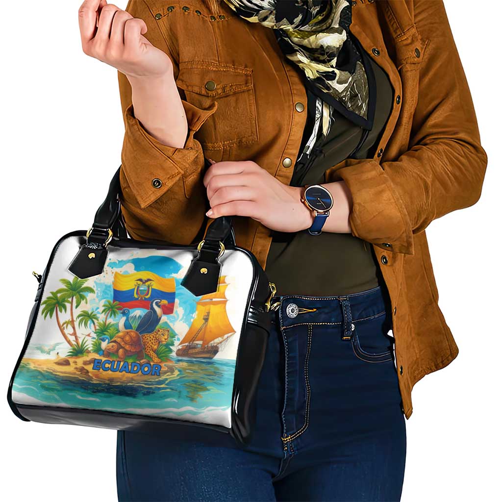 Ecuador Shoulder Handbag with Wildlife and Flag Landscape Design TS04
