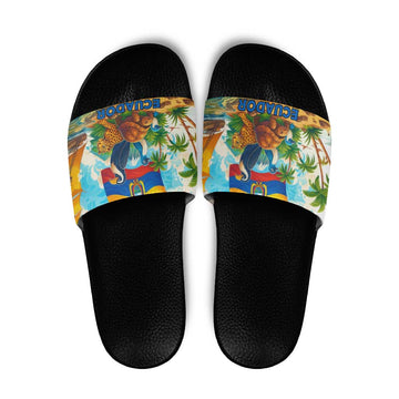 Ecuador Slide Sandals with Wildlife and Flag Landscape Design TS04