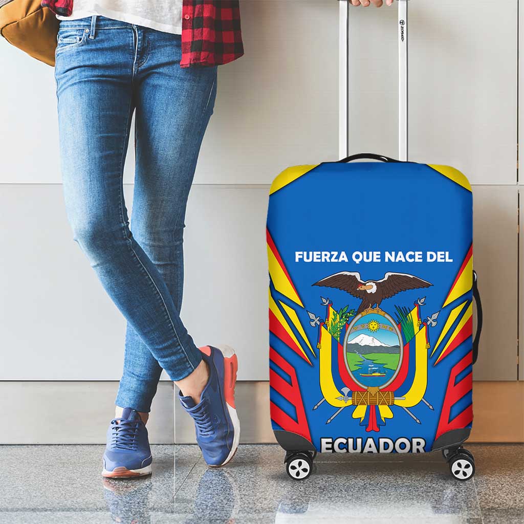 Ecuador Luggage Cover with Coat of Arms and Bold Stripe Design TS04