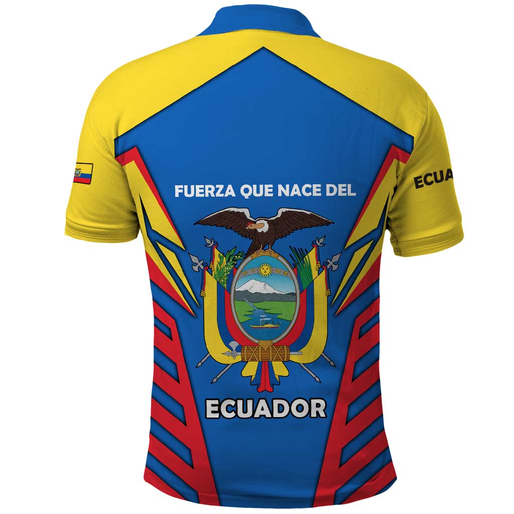 Ecuador Polo Shirt with Coat of Arms and Bold Stripe Design TS04