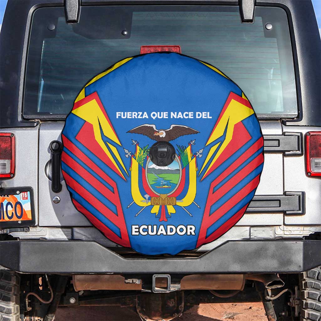 Ecuador Spare Tire Cover with Coat of Arms and Bold Stripe Design TS04