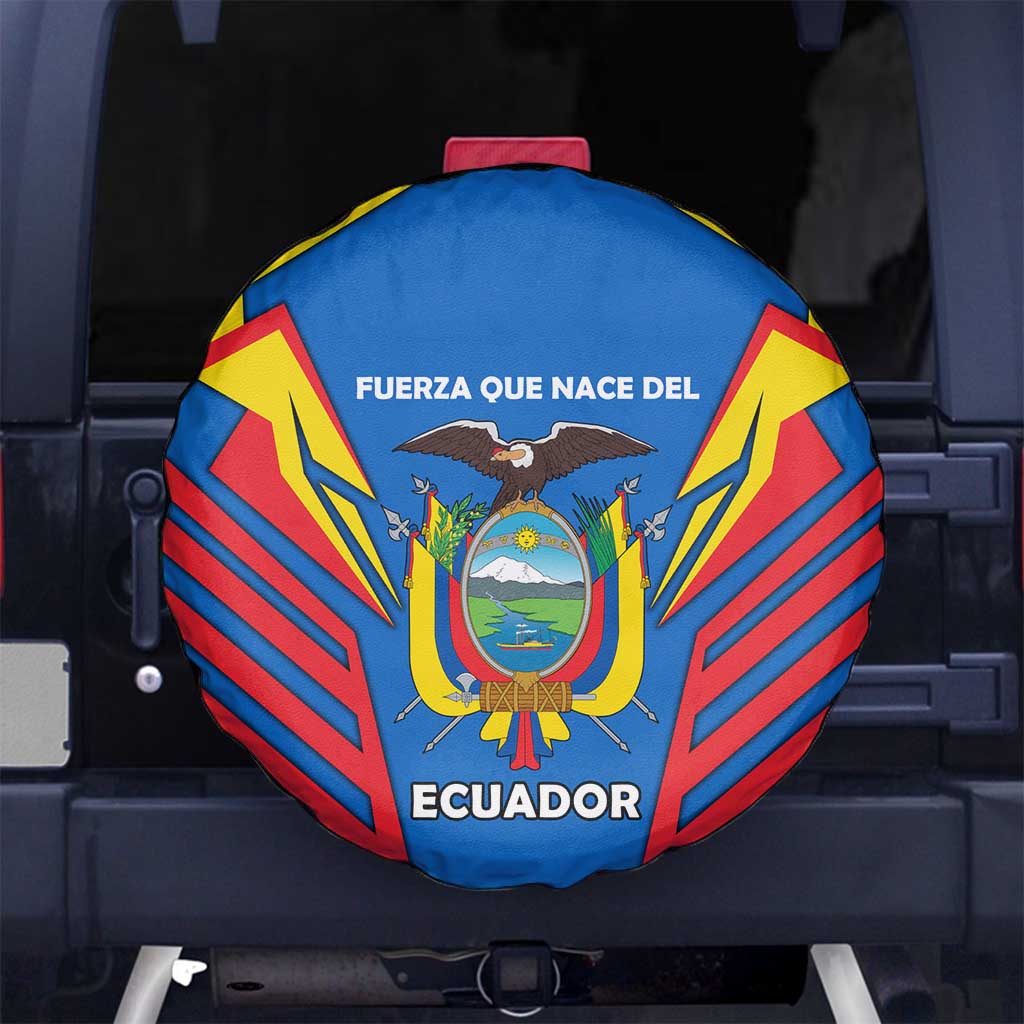 Ecuador Spare Tire Cover with Coat of Arms and Bold Stripe Design TS04