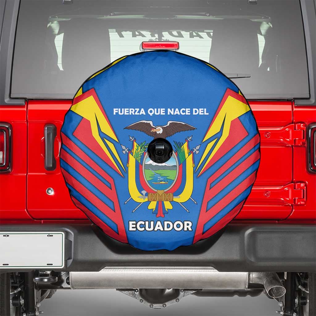 Ecuador Spare Tire Cover with Coat of Arms and Bold Stripe Design TS04