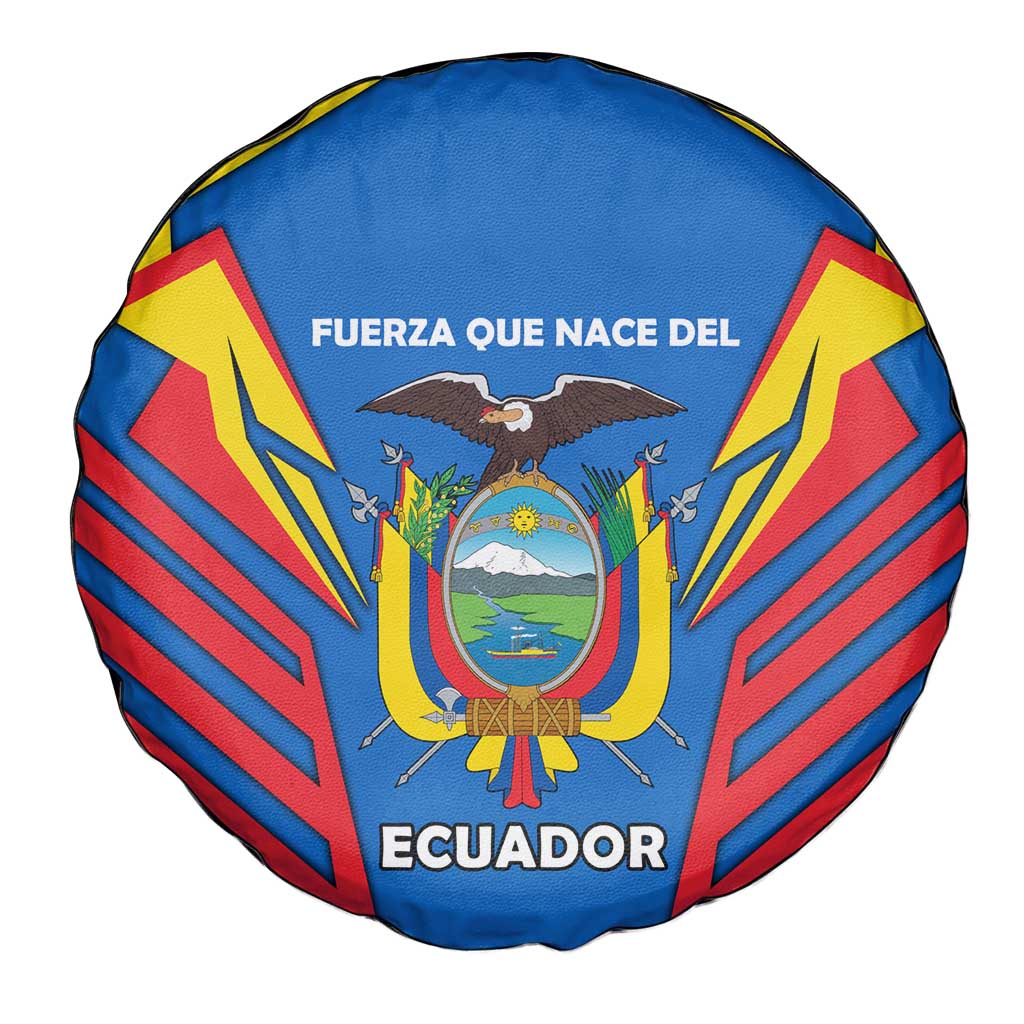 Ecuador Spare Tire Cover with Coat of Arms and Bold Stripe Design TS04