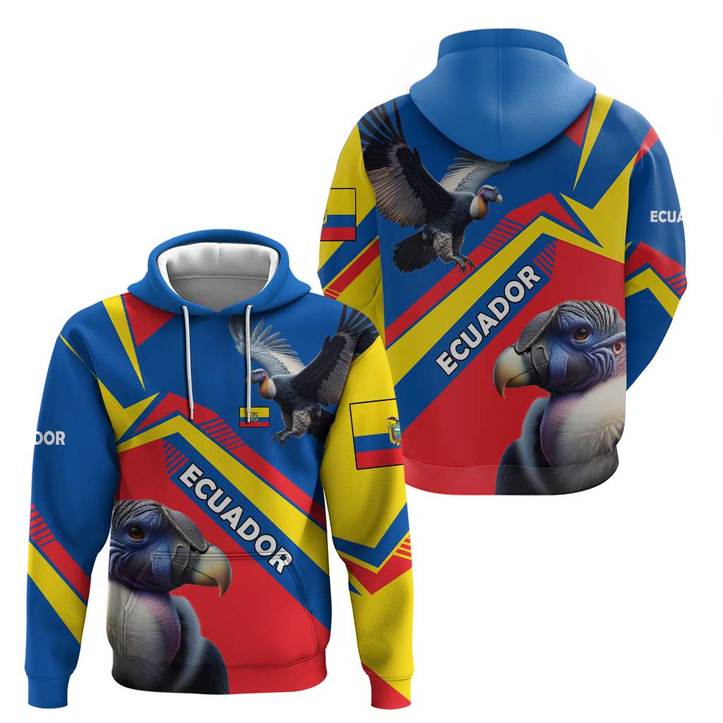 Ecuador Hoodie with Andean Condor and Chevron Stripe Design TS04