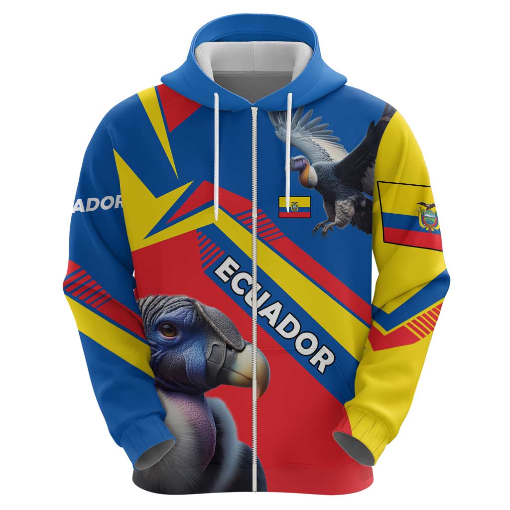 Ecuador Hoodie with Andean Condor and Chevron Stripe Design TS04