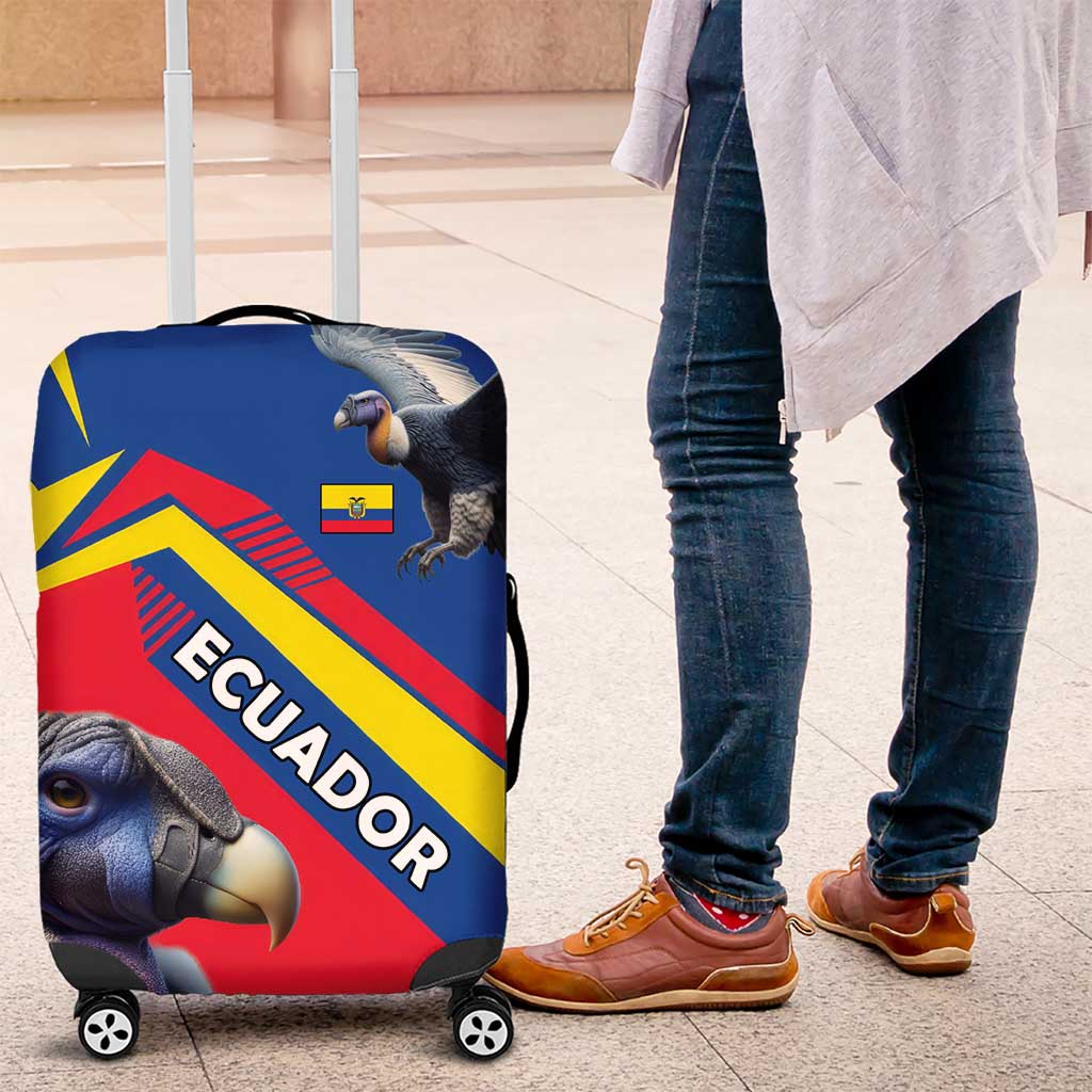 Ecuador Luggage Cover with Andean Condor and Chevron Stripe Design TS04