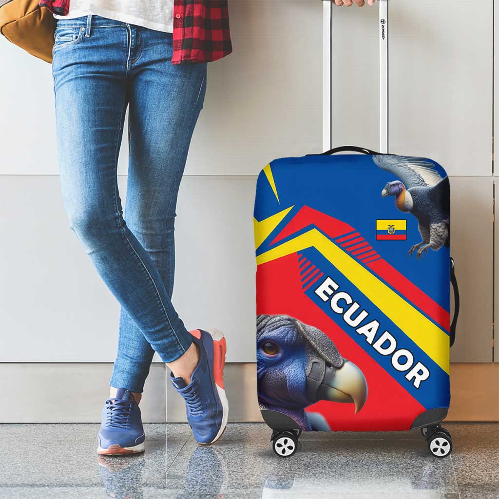 Ecuador Luggage Cover with Andean Condor and Chevron Stripe Design TS04