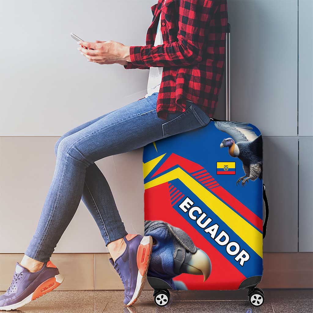 Ecuador Luggage Cover with Andean Condor and Chevron Stripe Design TS04