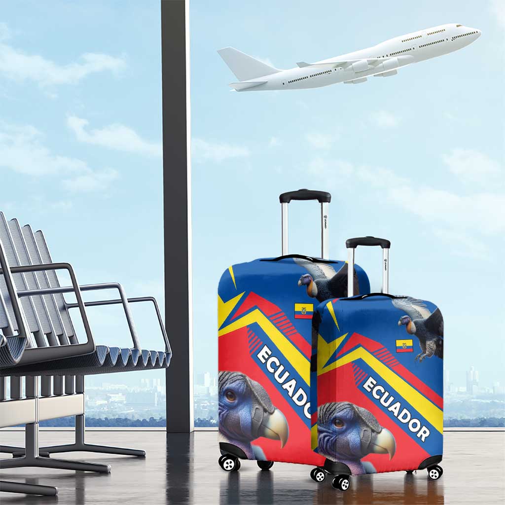 Ecuador Luggage Cover with Andean Condor and Chevron Stripe Design TS04