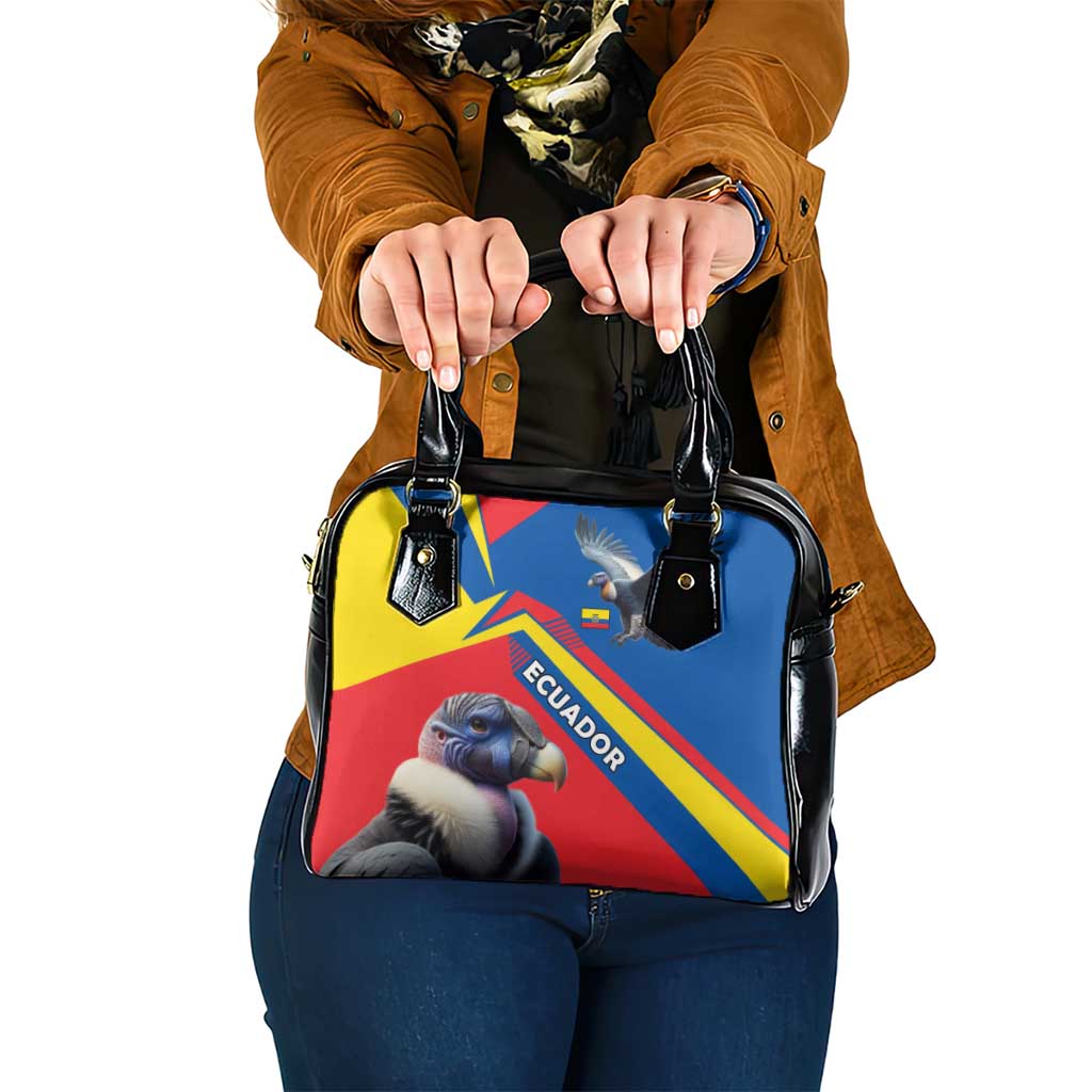 Ecuador Shoulder Handbag with Andean Condor and Chevron Stripe Design TS04