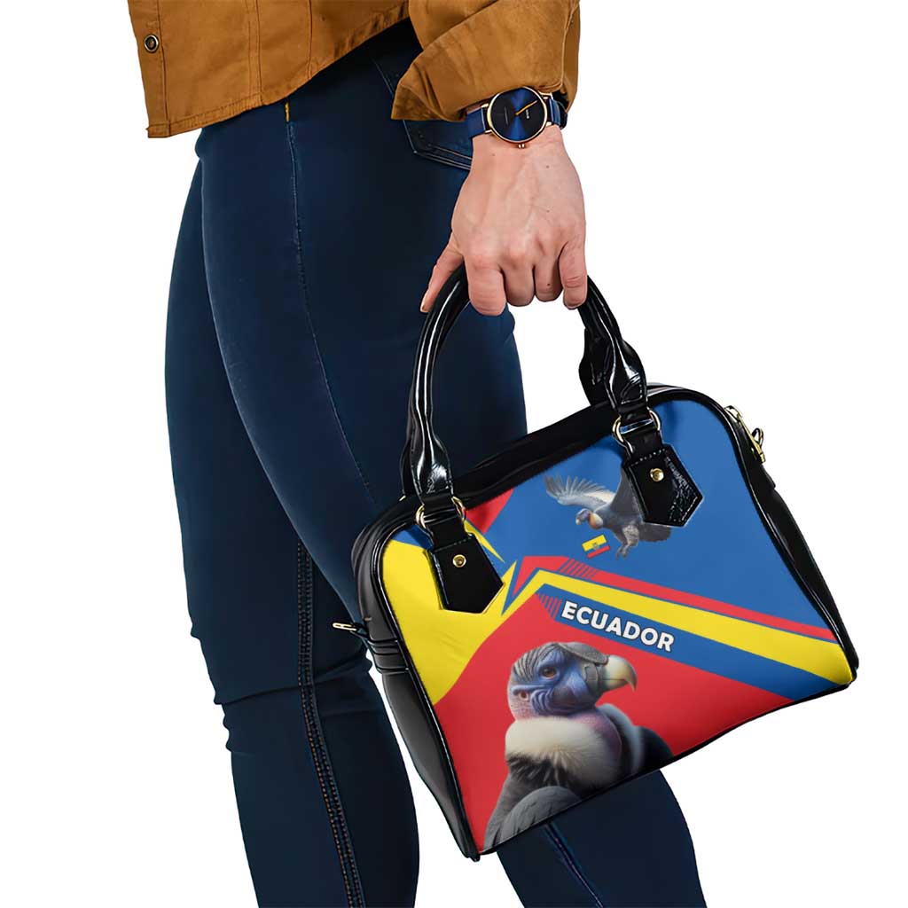 Ecuador Shoulder Handbag with Andean Condor and Chevron Stripe Design TS04