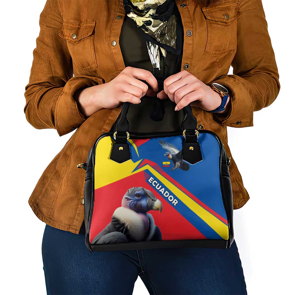Ecuador Shoulder Handbag with Andean Condor and Chevron Stripe Design TS04