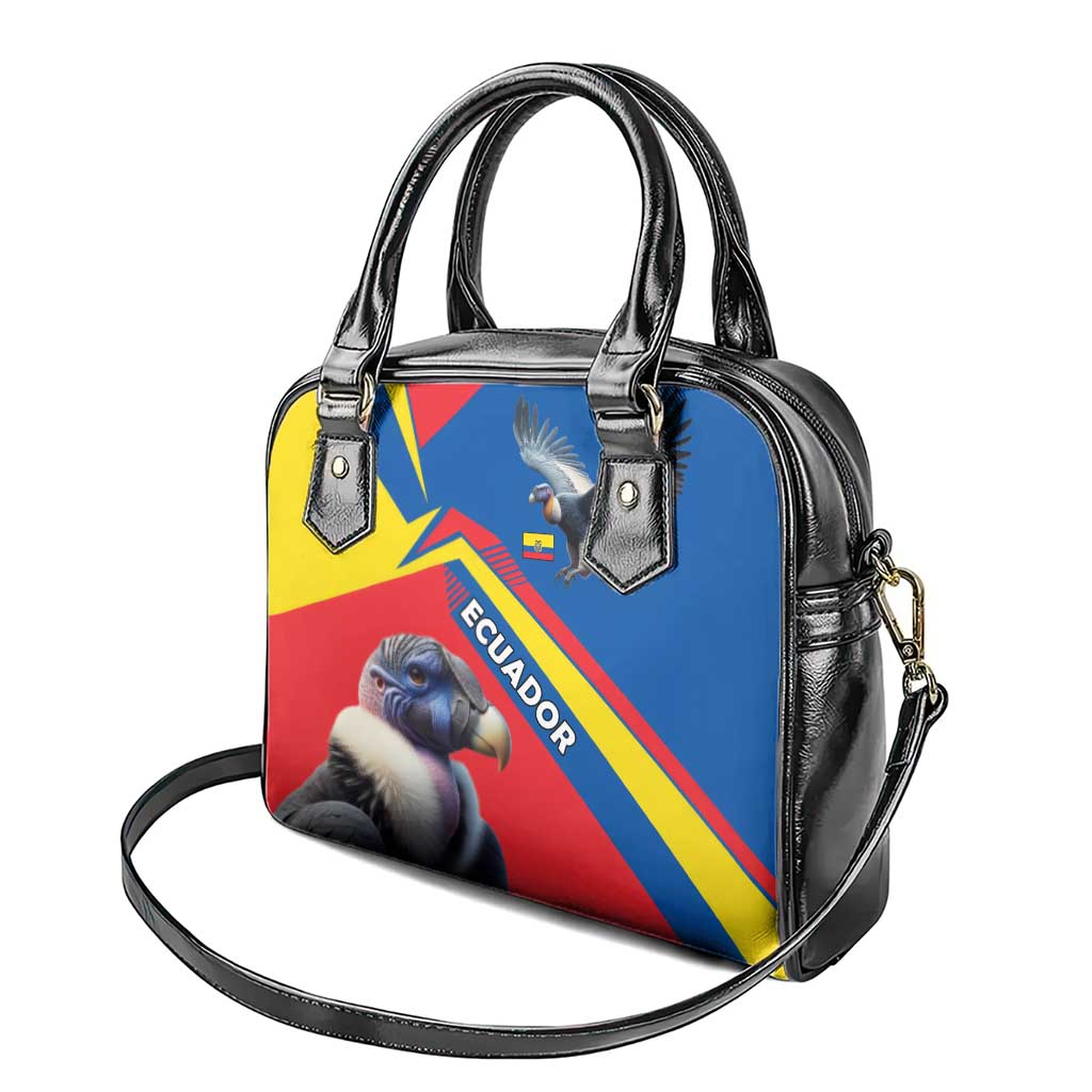 Ecuador Shoulder Handbag with Andean Condor and Chevron Stripe Design TS04