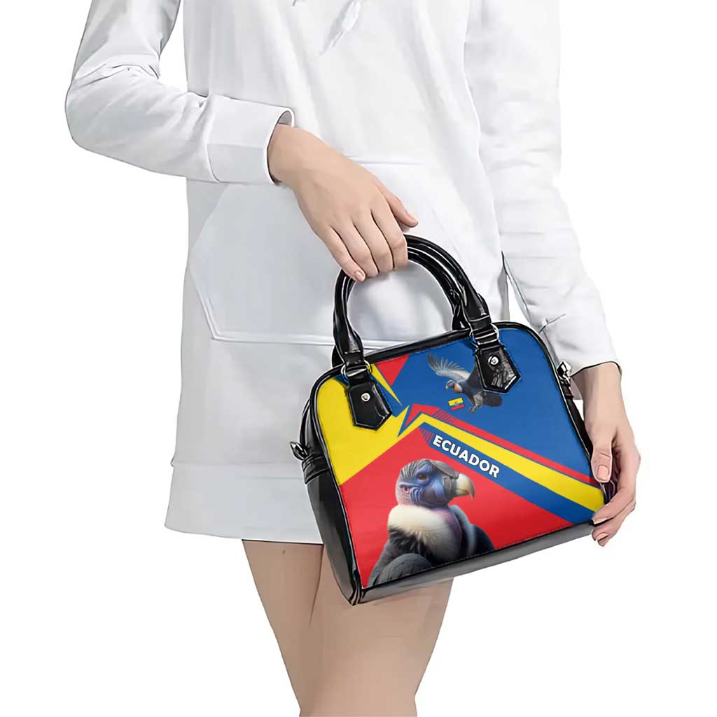 Ecuador Shoulder Handbag with Andean Condor and Chevron Stripe Design TS04