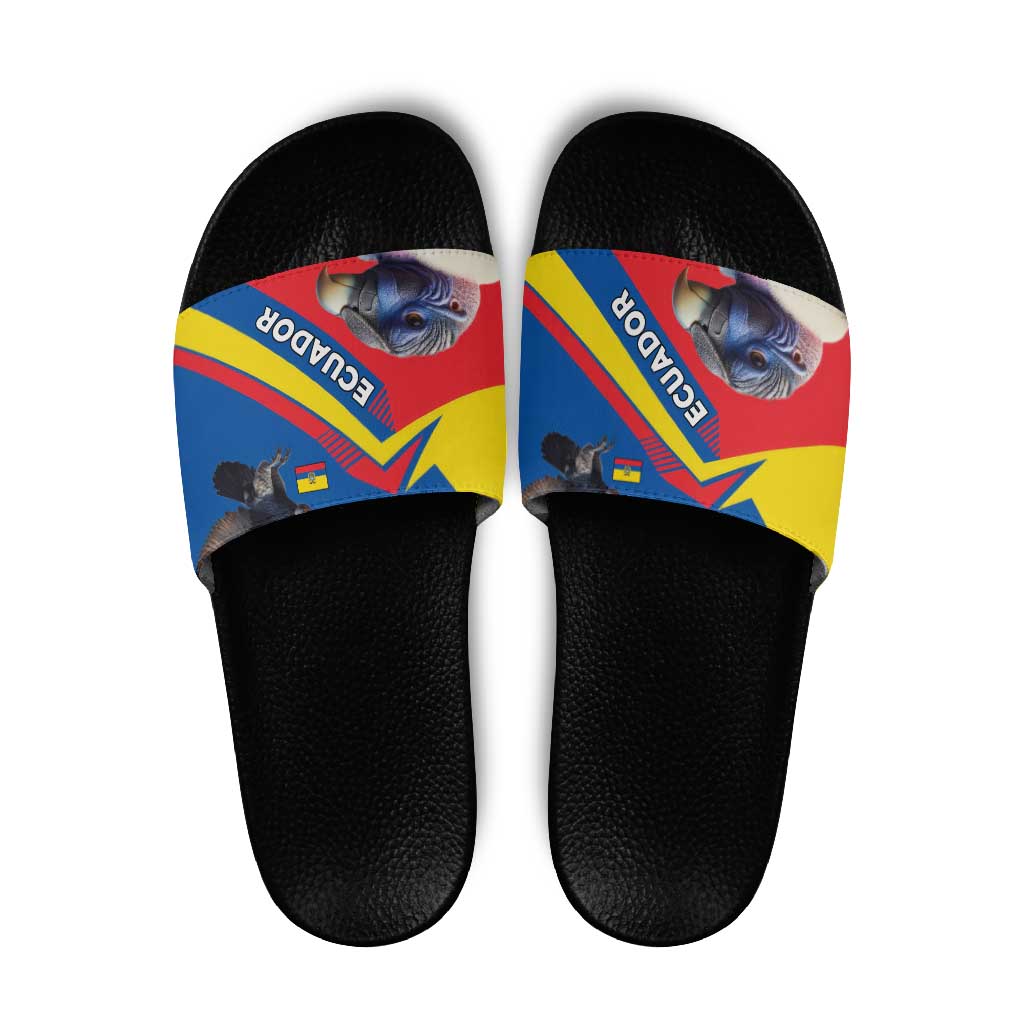 Ecuador Slide Sandals with Andean Condor and Chevron Stripe Design TS04