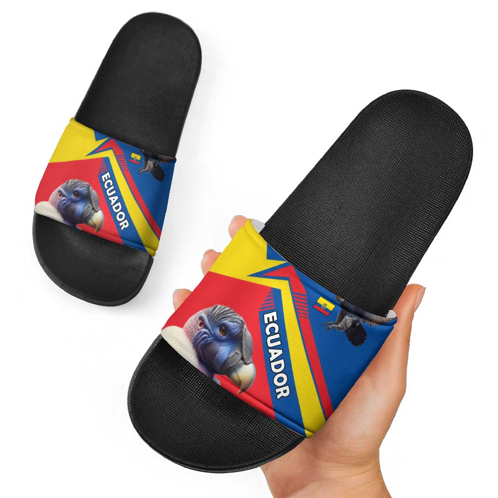 Ecuador Slide Sandals with Andean Condor and Chevron Stripe Design TS04