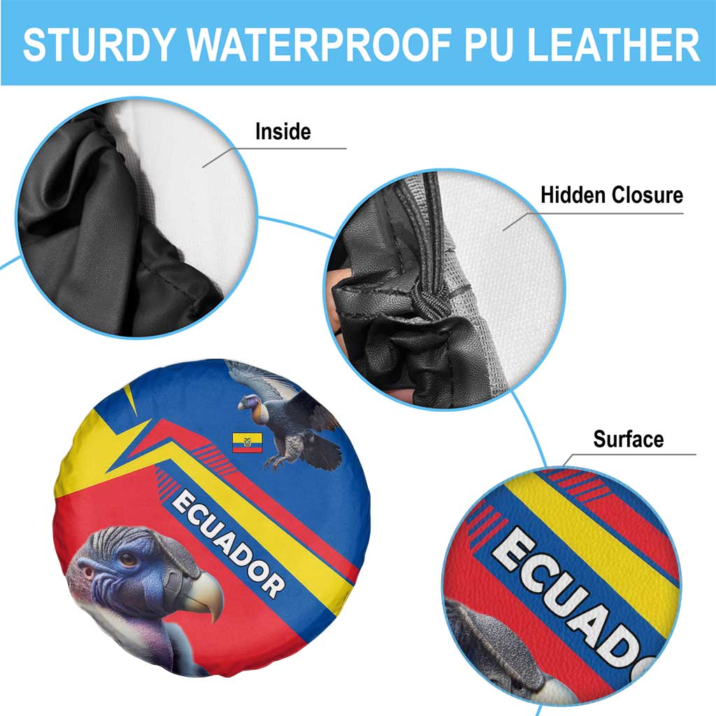 Ecuador Spare Tire Cover with Andean Condor and Chevron Stripe Design TS04