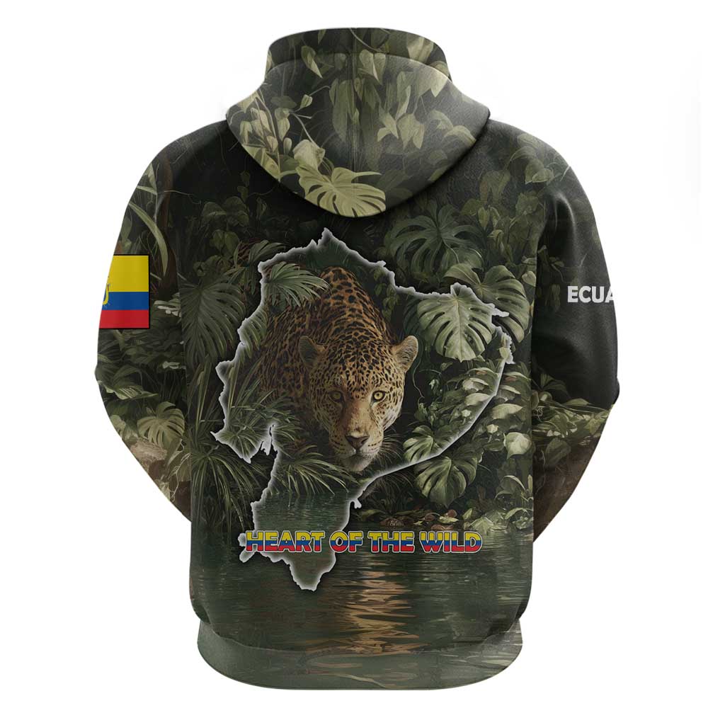 Ecuador Hoodie with Jaguar Rainforest Map Design TS04