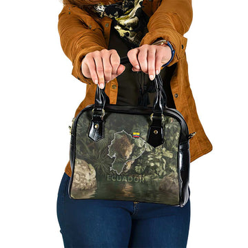 Ecuador Shoulder Handbag with Jaguar Rainforest Map Design TS04