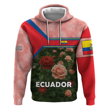 Ecuador Hoodie with Rose Garden and Floral Texture Design TS04