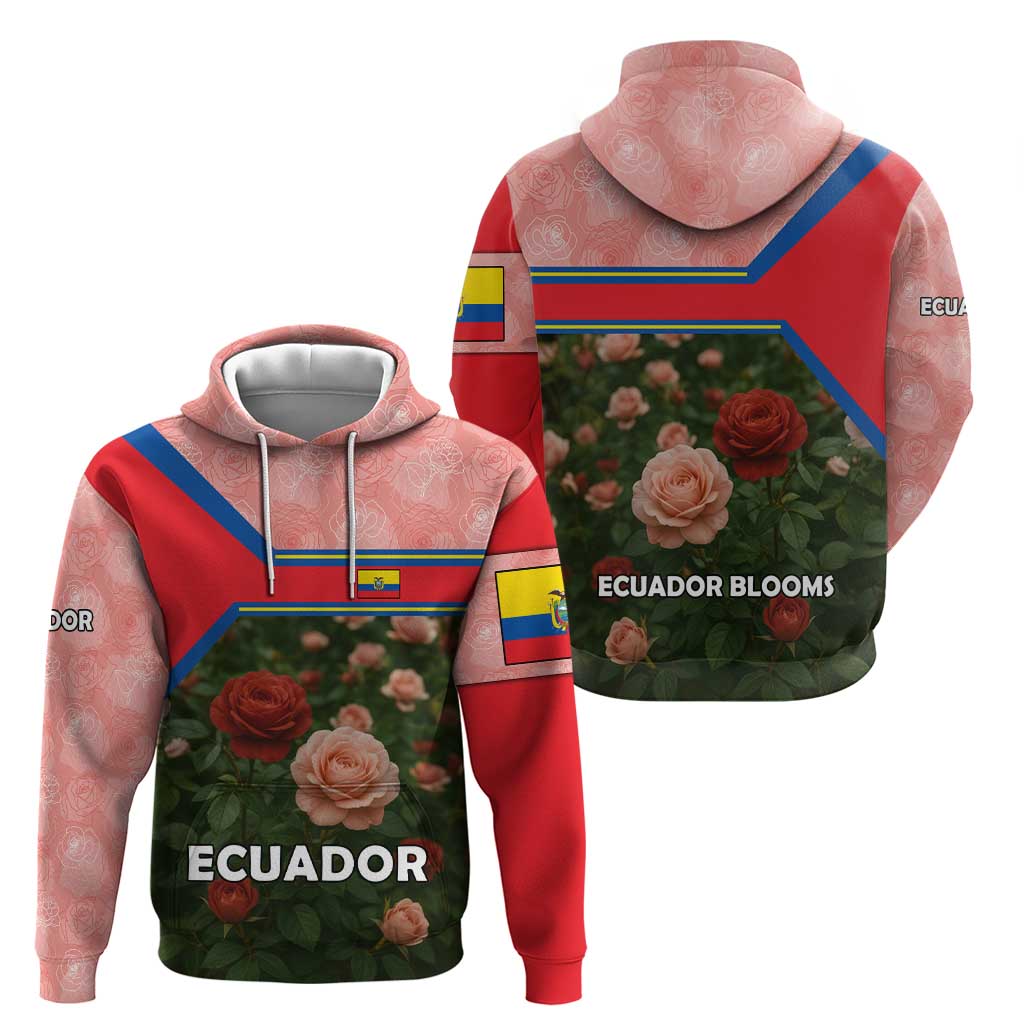 Ecuador Hoodie with Rose Garden and Floral Texture Design TS04