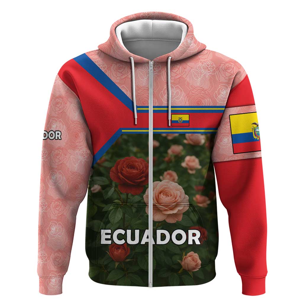 Ecuador Hoodie with Rose Garden and Floral Texture Design TS04