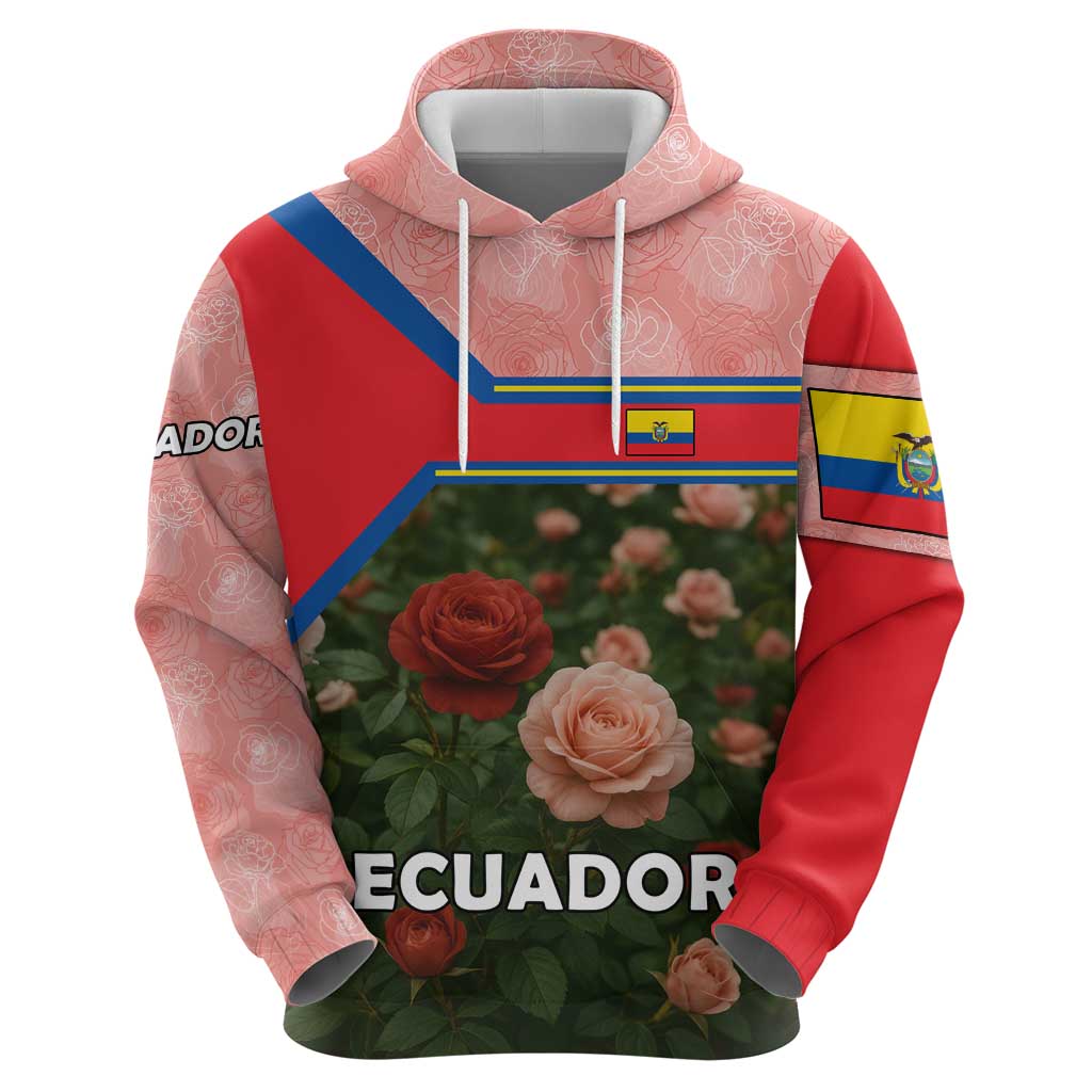 Ecuador Hoodie with Rose Garden and Floral Texture Design TS04