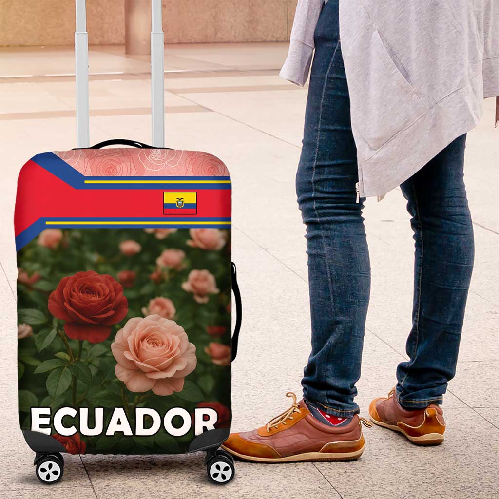 Ecuador Luggage Cover with Rose Garden and Floral Texture Design TS04