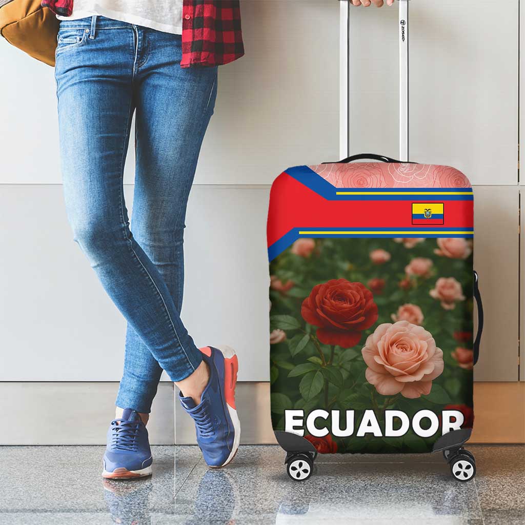Ecuador Luggage Cover with Rose Garden and Floral Texture Design TS04
