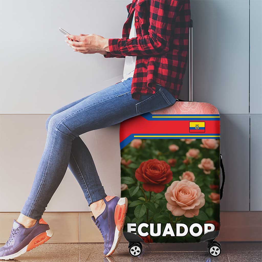 Ecuador Luggage Cover with Rose Garden and Floral Texture Design TS04