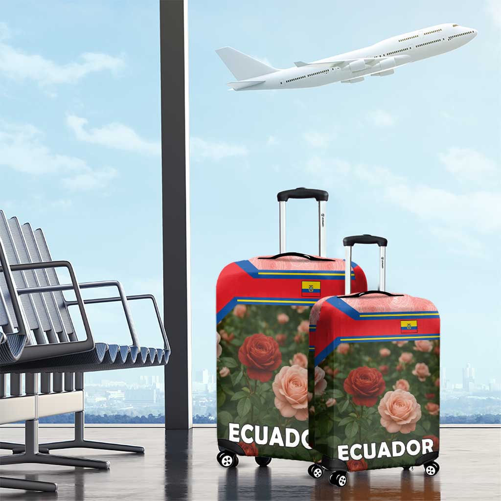 Ecuador Luggage Cover with Rose Garden and Floral Texture Design TS04