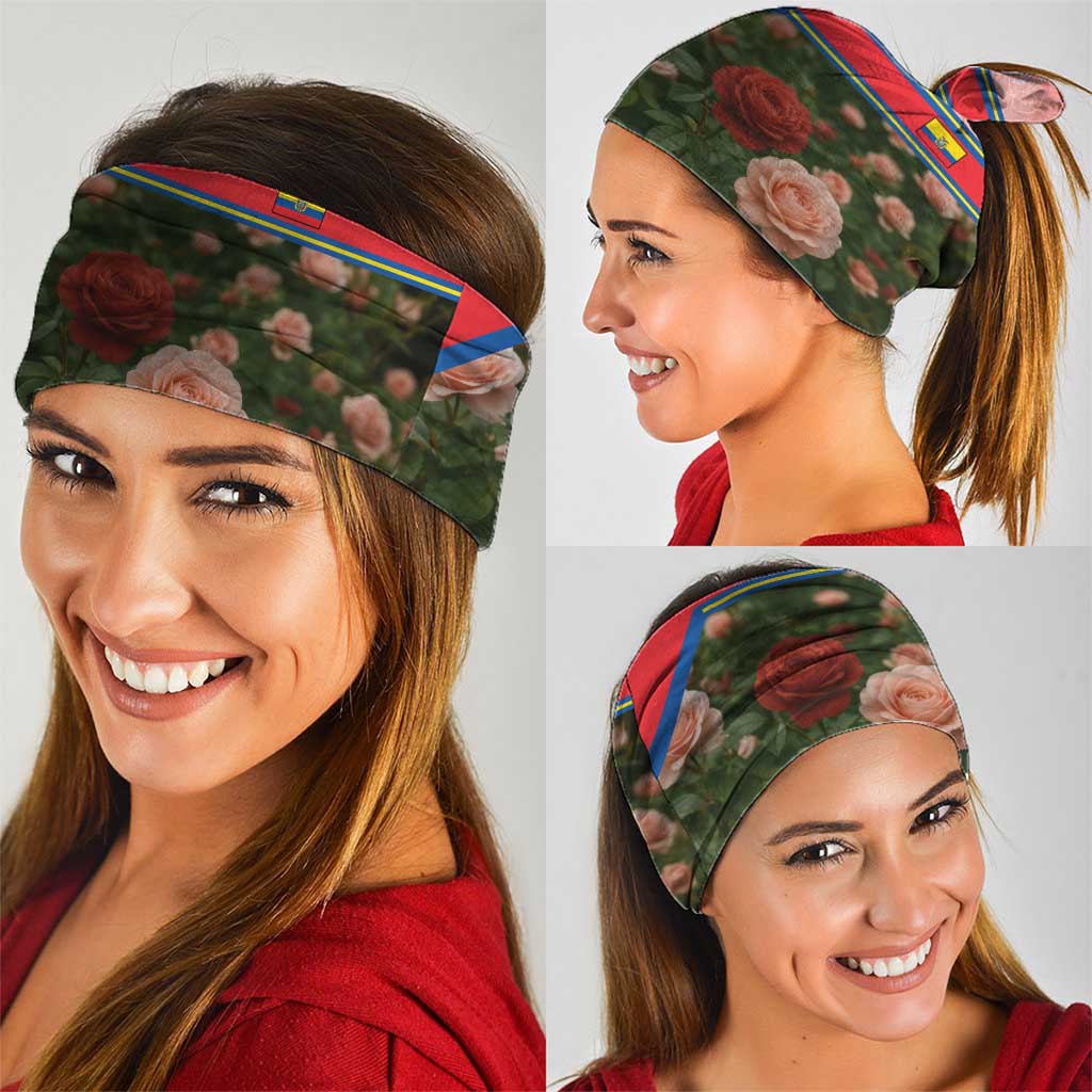 Ecuador Neck Gaiter with Rose Garden and Floral Texture Design TS04