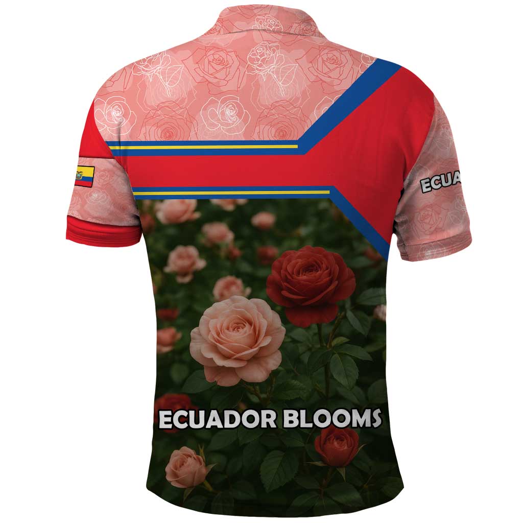 Ecuador Polo Shirt with Rose Garden and Floral Texture Design TS04
