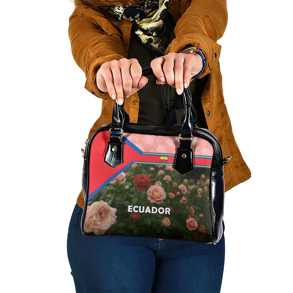 Ecuador Shoulder Handbag with Rose Garden and Floral Texture Design TS04