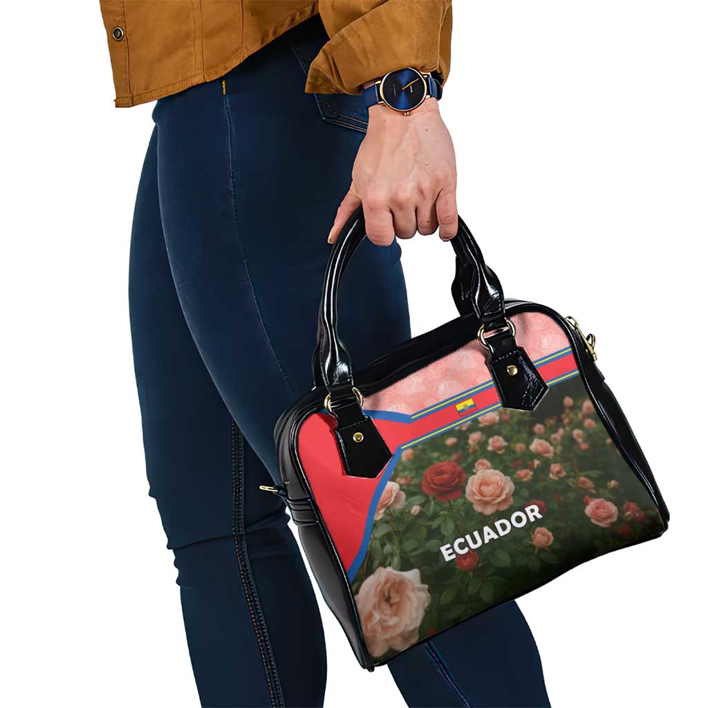 Ecuador Shoulder Handbag with Rose Garden and Floral Texture Design TS04