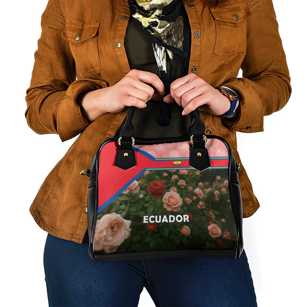 Ecuador Shoulder Handbag with Rose Garden and Floral Texture Design TS04