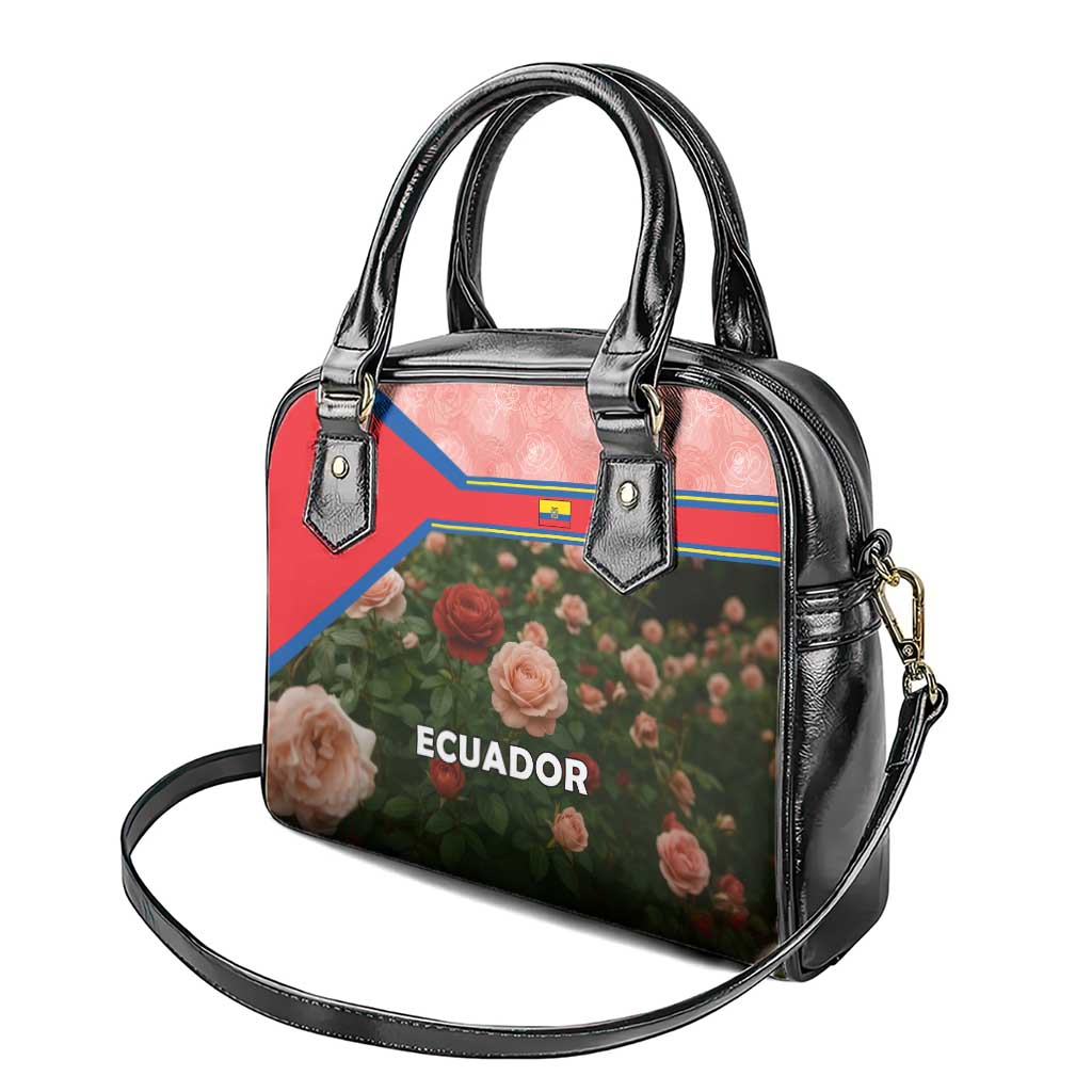 Ecuador Shoulder Handbag with Rose Garden and Floral Texture Design TS04