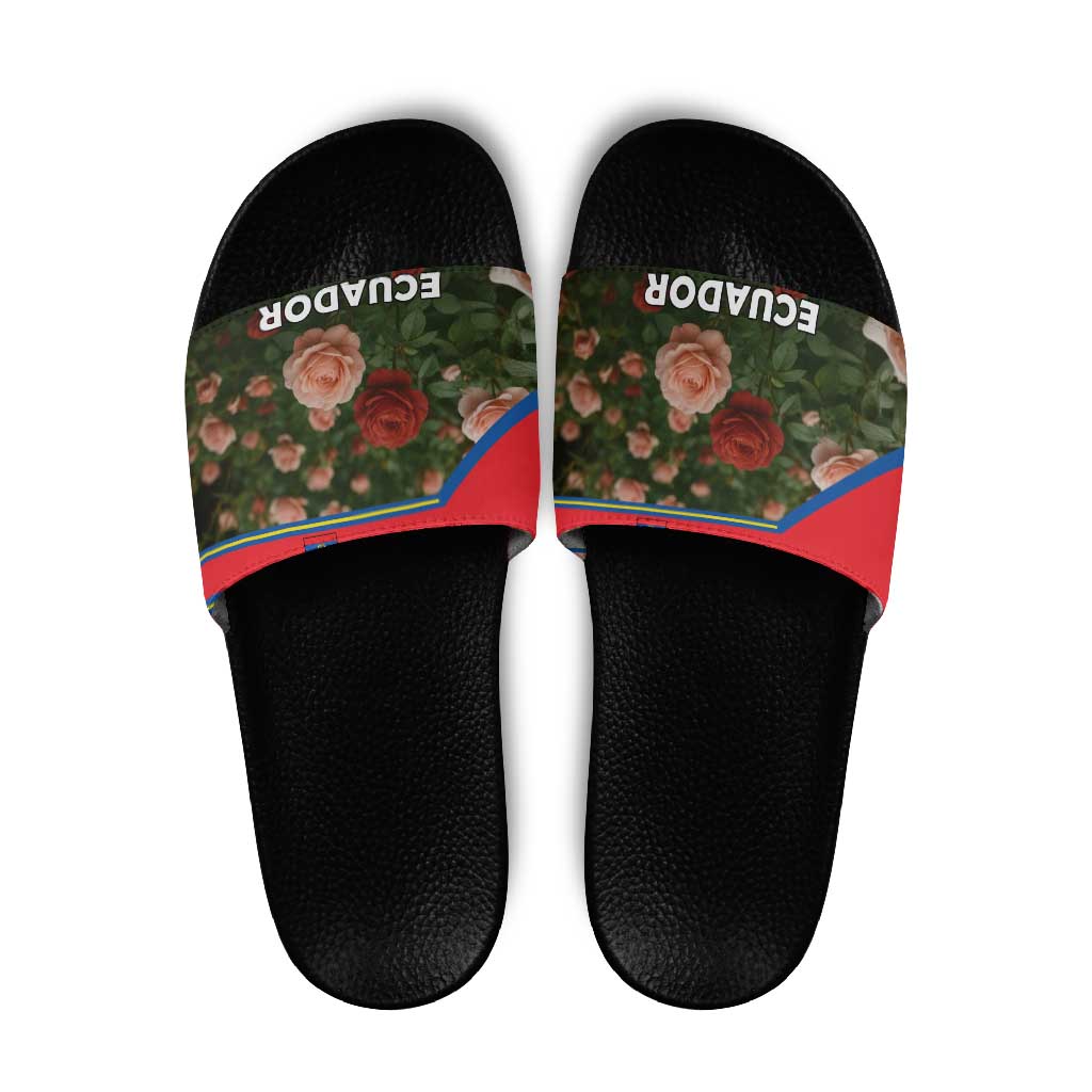 Ecuador Slide Sandals with Rose Garden and Floral Texture Design TS04