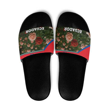 Ecuador Slide Sandals with Rose Garden and Floral Texture Design TS04