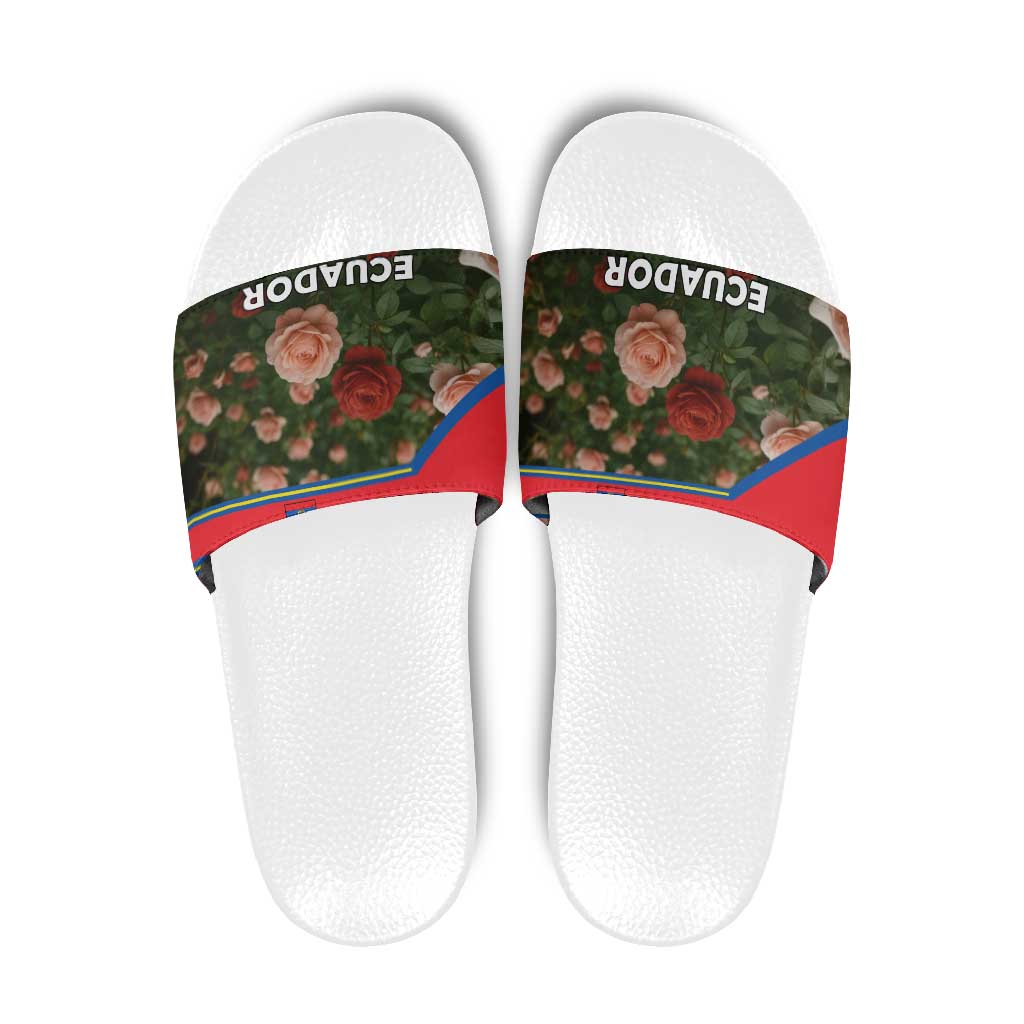Ecuador Slide Sandals with Rose Garden and Floral Texture Design TS04