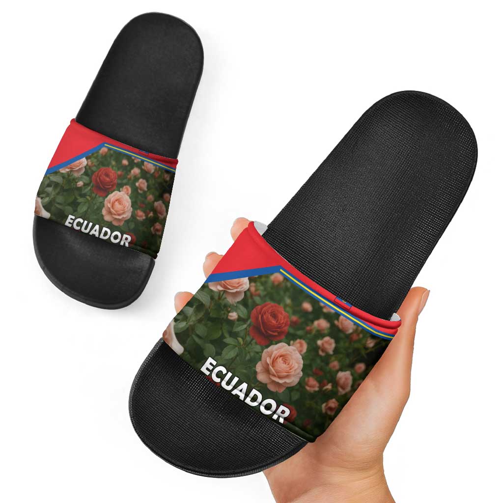Ecuador Slide Sandals with Rose Garden and Floral Texture Design TS04