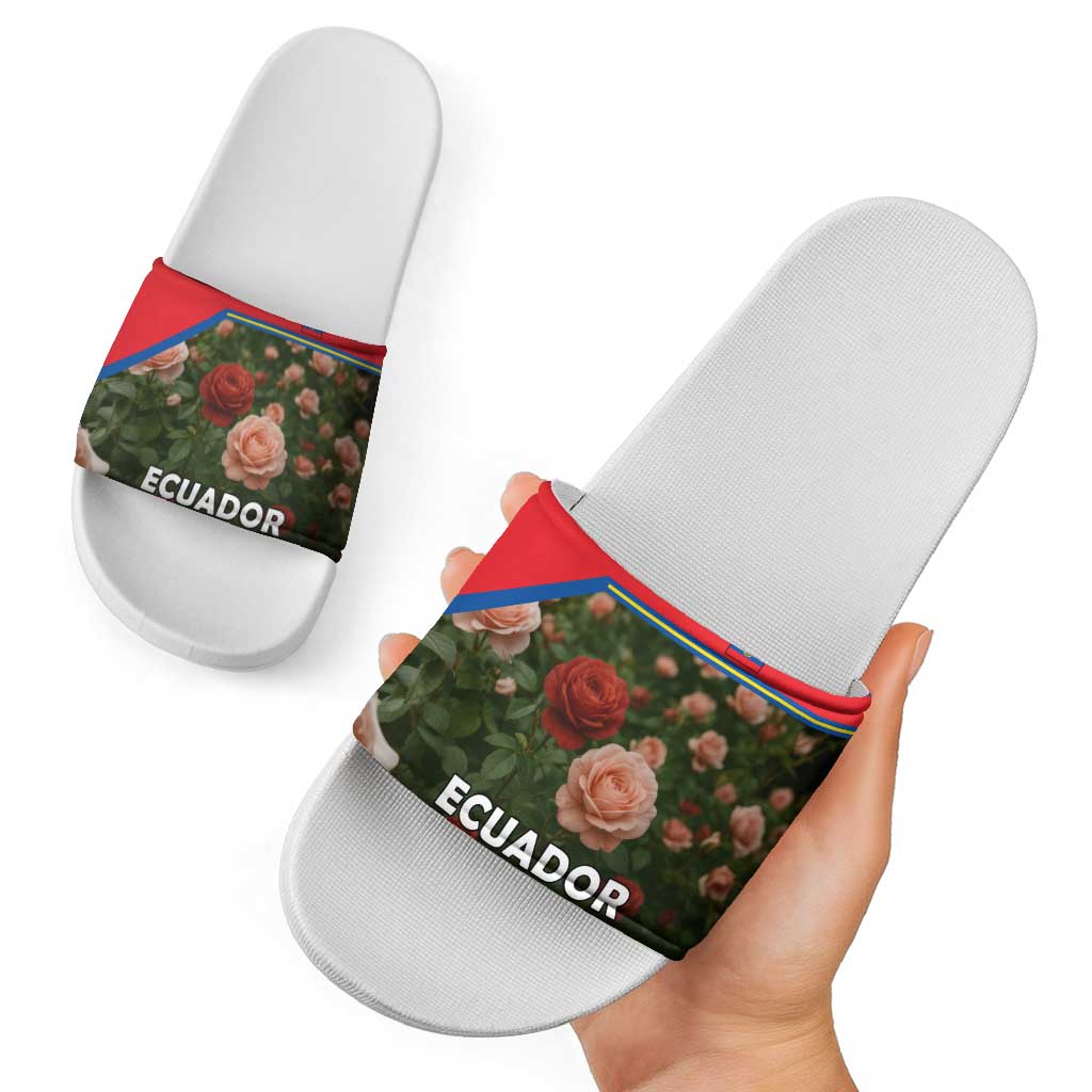 Ecuador Slide Sandals with Rose Garden and Floral Texture Design TS04