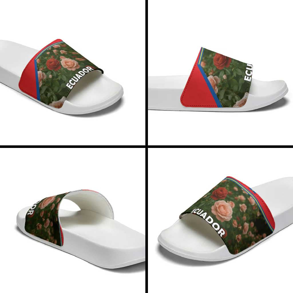 Ecuador Slide Sandals with Rose Garden and Floral Texture Design TS04