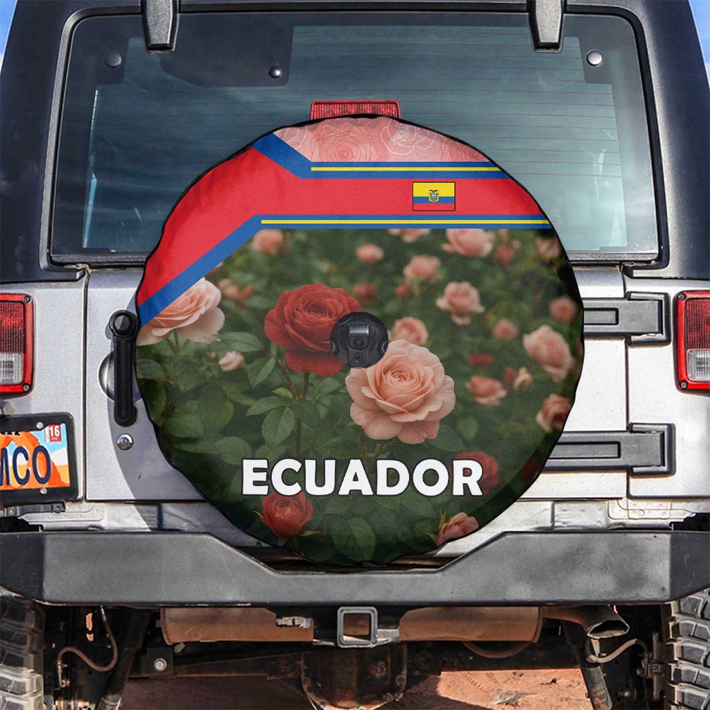 Ecuador Spare Tire Cover with Rose Garden and Floral Texture Design TS04