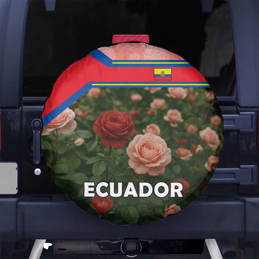 Ecuador Spare Tire Cover with Rose Garden and Floral Texture Design TS04