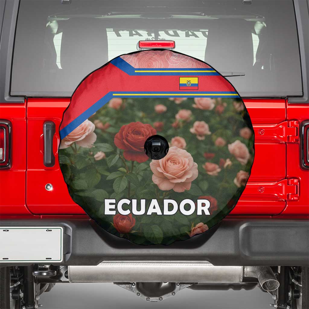 Ecuador Spare Tire Cover with Rose Garden and Floral Texture Design TS04