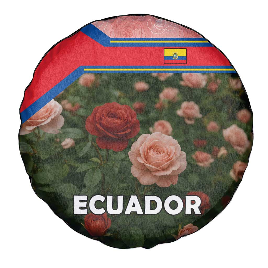 Ecuador Spare Tire Cover with Rose Garden and Floral Texture Design TS04